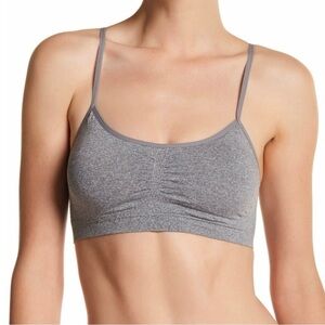 Free Press Cami Bra Bralette Seamless Convertible Strap Padded Gray Heather